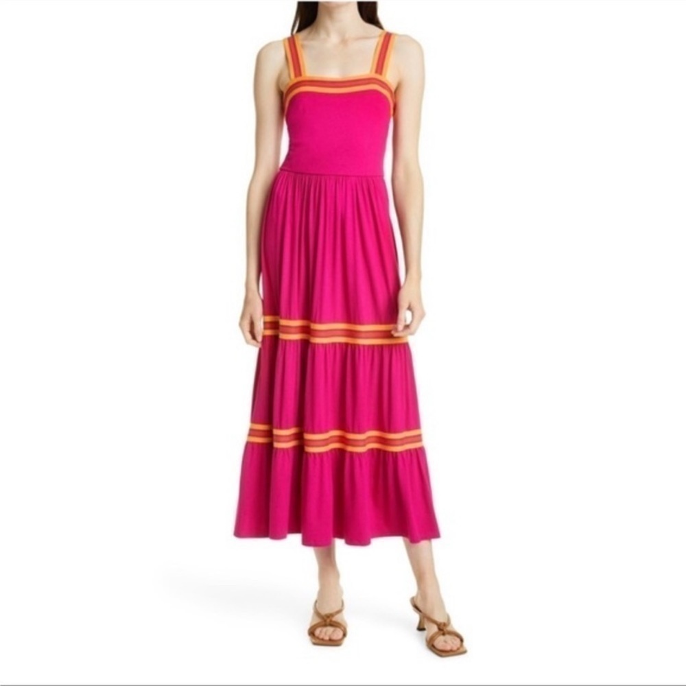 Ted Baker Norabel Tiered Jersey Vest Midi Dress Size US 8